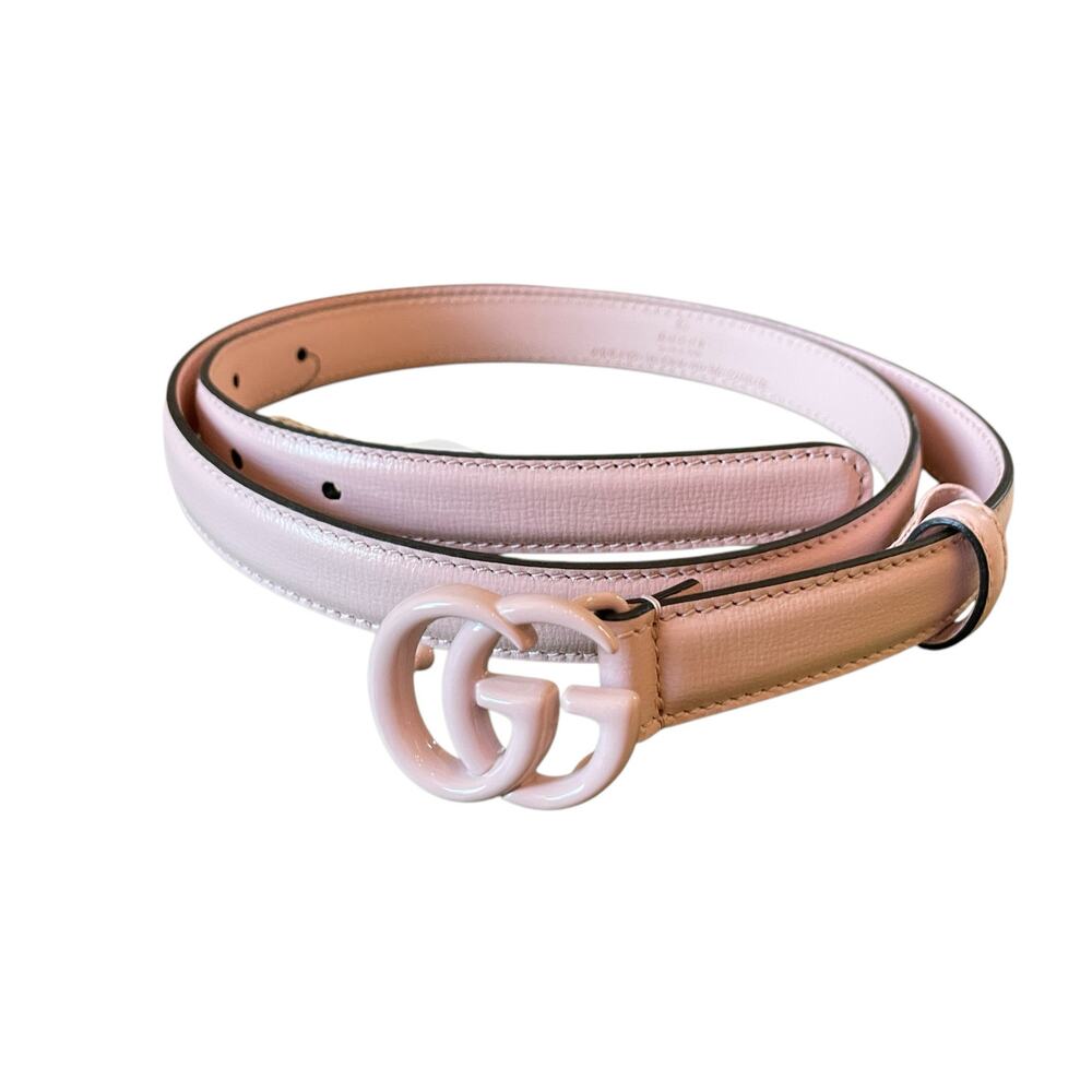 NEW GUCCI BELT Pink Marmont GG Leather Thin 409417 Sz 100 Cm 39 In - Picture 2 of 16